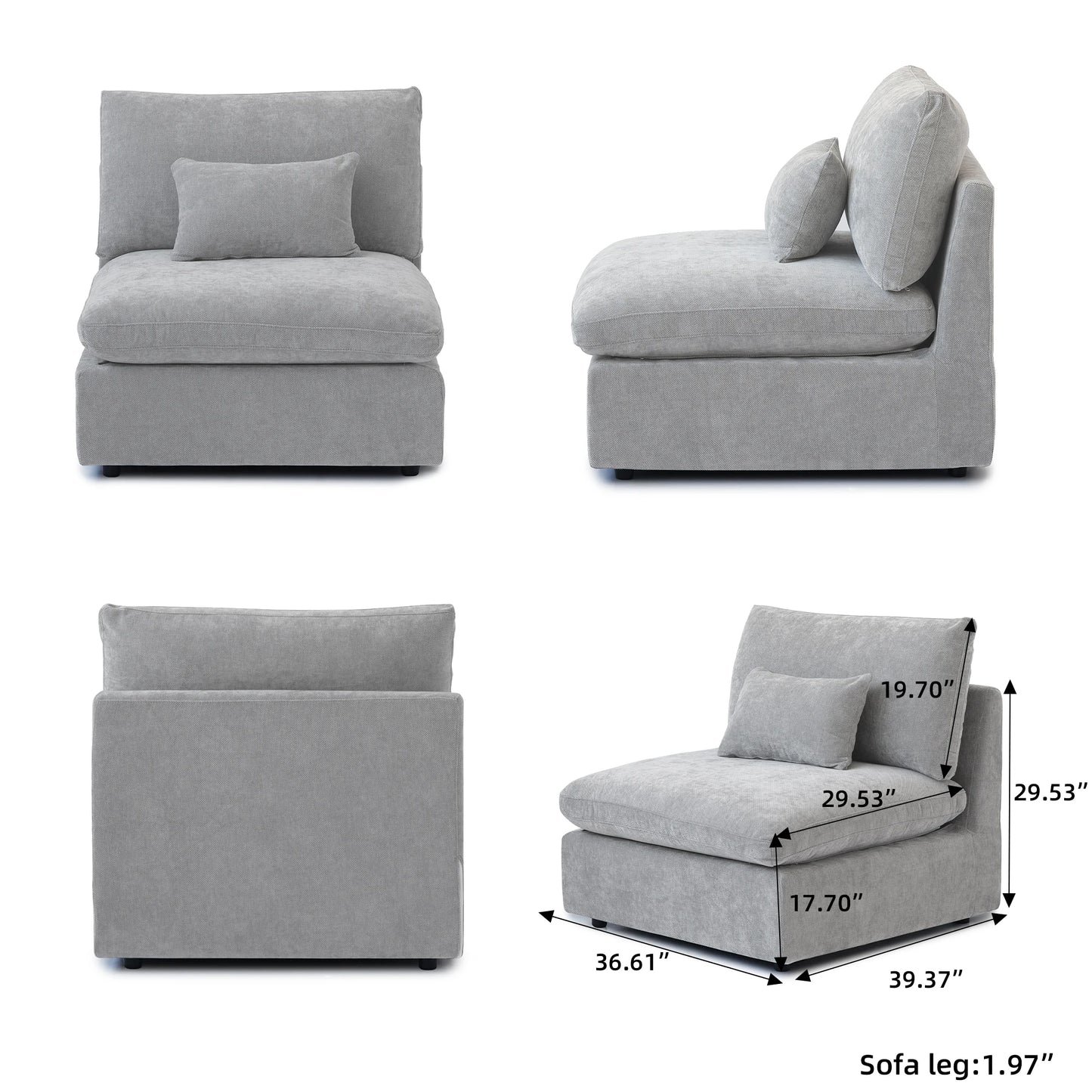 Modular Down Cloud U-Shaped Sectional Sofa
