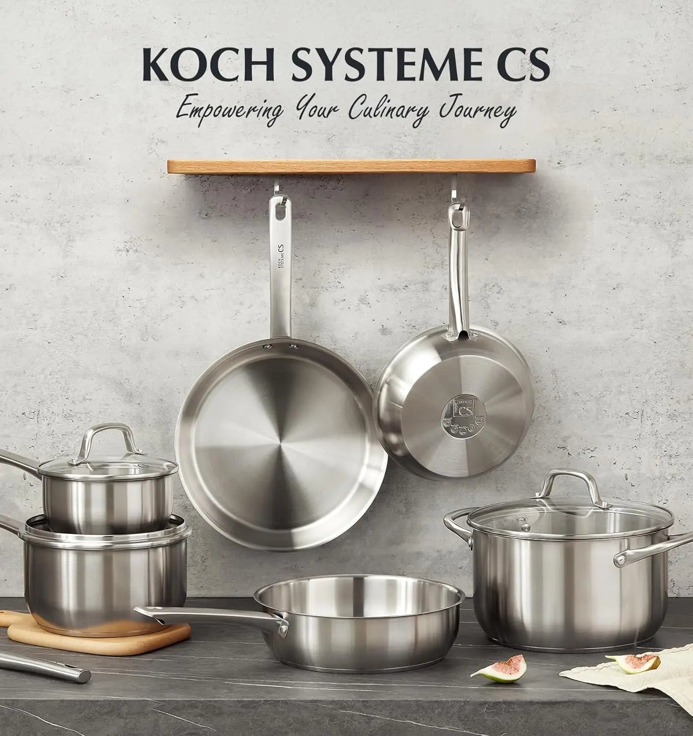 10 Piece Stainless Steel Cookware Set Induction Ready Oven Safe