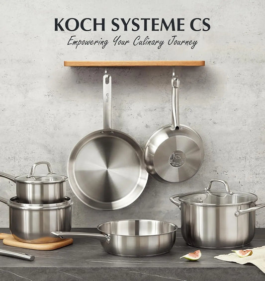 10 Piece Stainless Steel Cookware Set Induction Ready Oven Safe