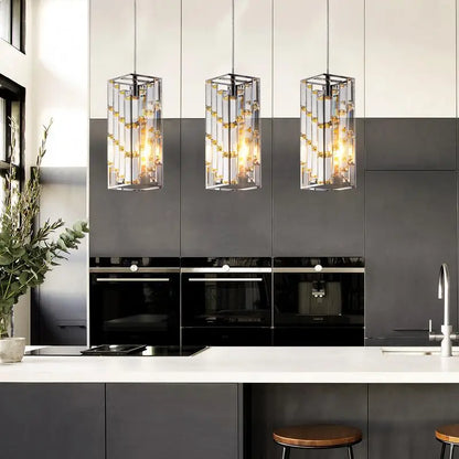 Modern Crystal Pendant Light Set of Three