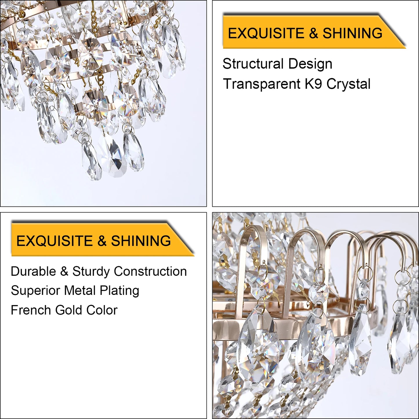 Luxury Gold Crystal Staircase Chandelier Ceiling Light