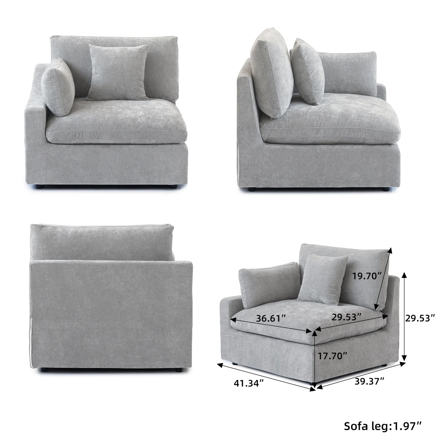 Modular Down Cloud U-Shaped Sectional Sofa