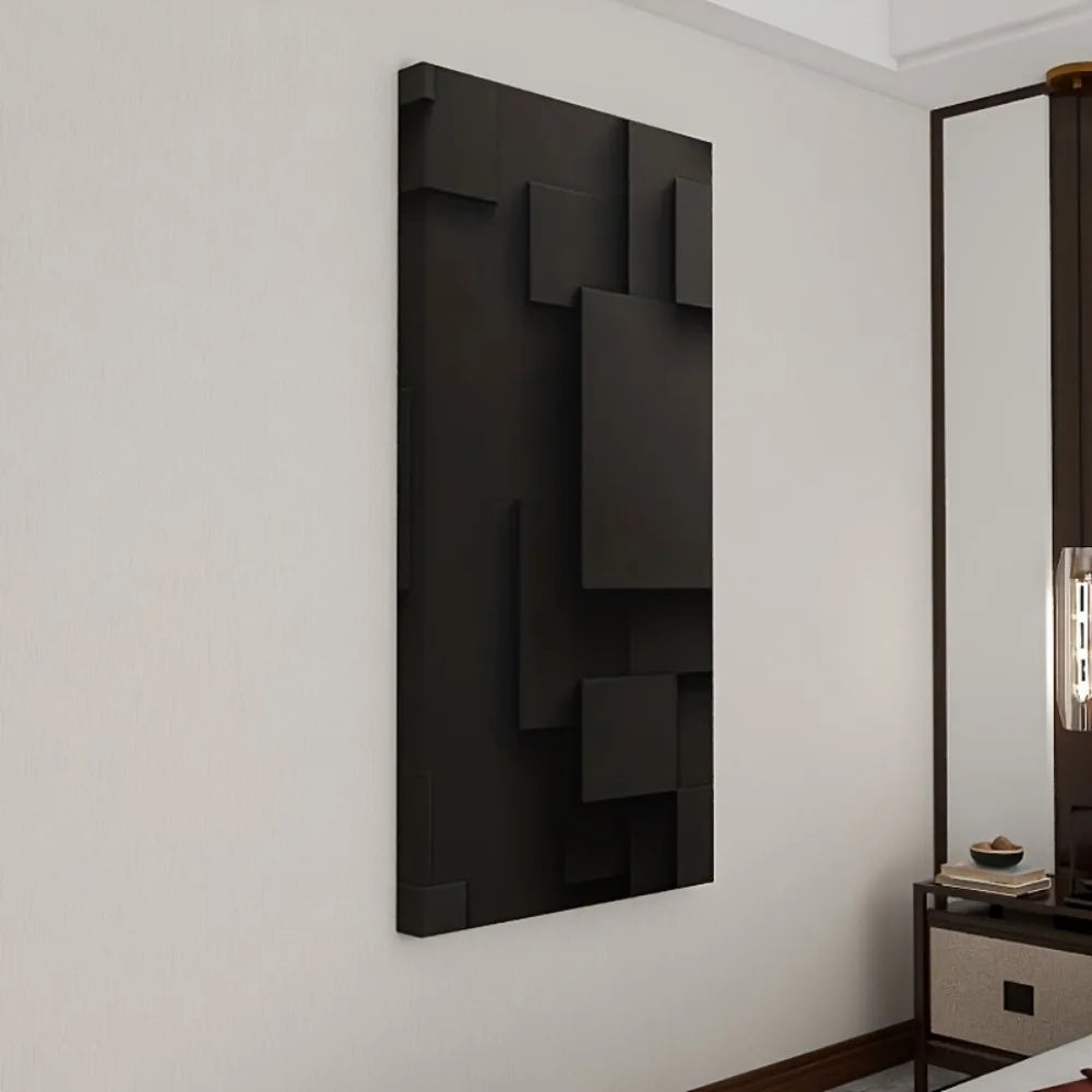 Large Black Abstract Geometric Canvas Wall Art