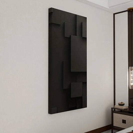 Large Black Abstract Geometric Canvas Wall Art