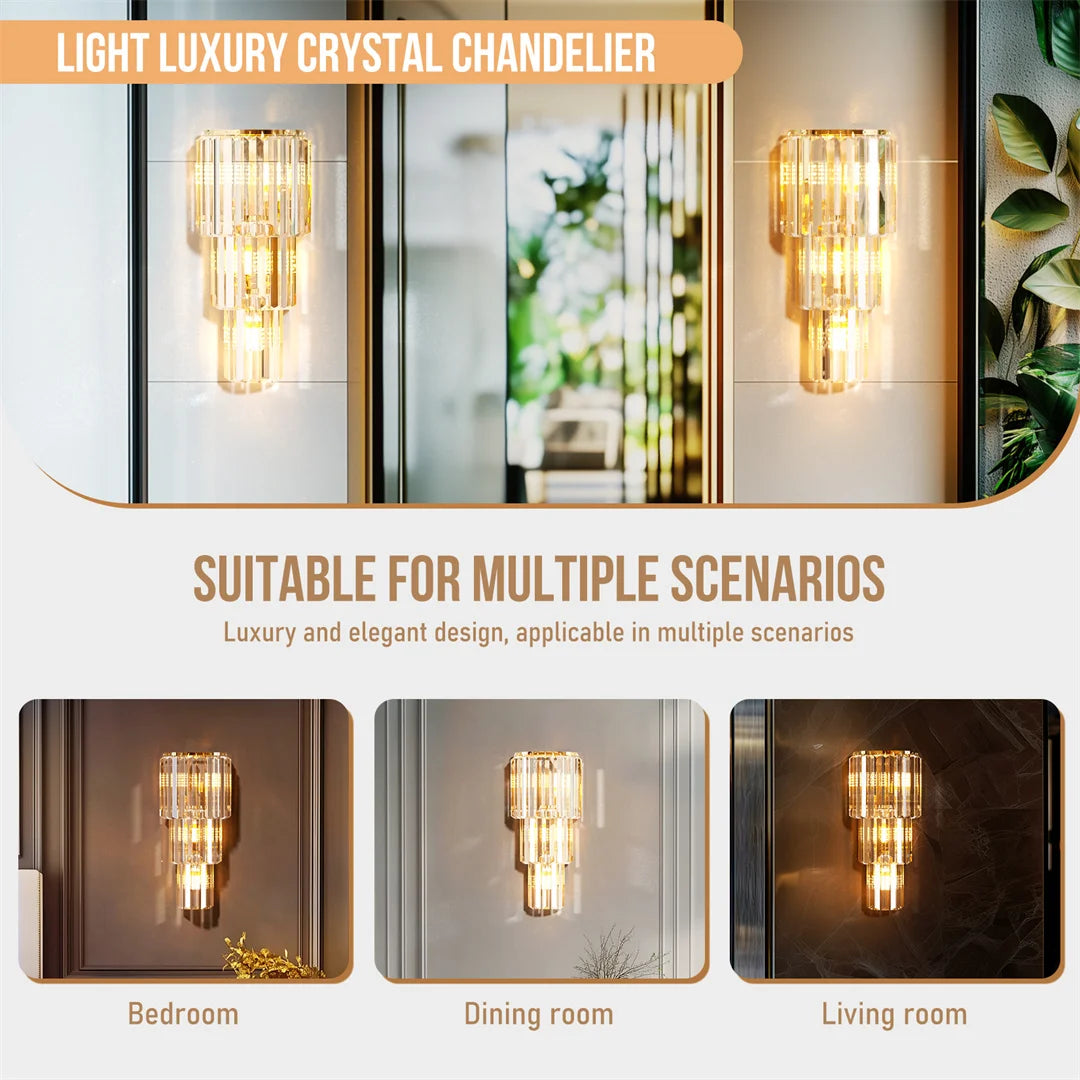 Modern Crystal Wall Sconce Light Fixture