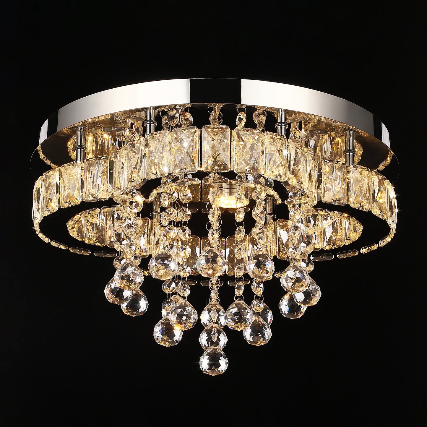 Luxury Crystal Flush Mount Ceiling Chandelier Light