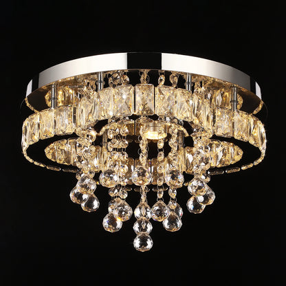 Luxury Crystal Flush Mount Ceiling Chandelier Light