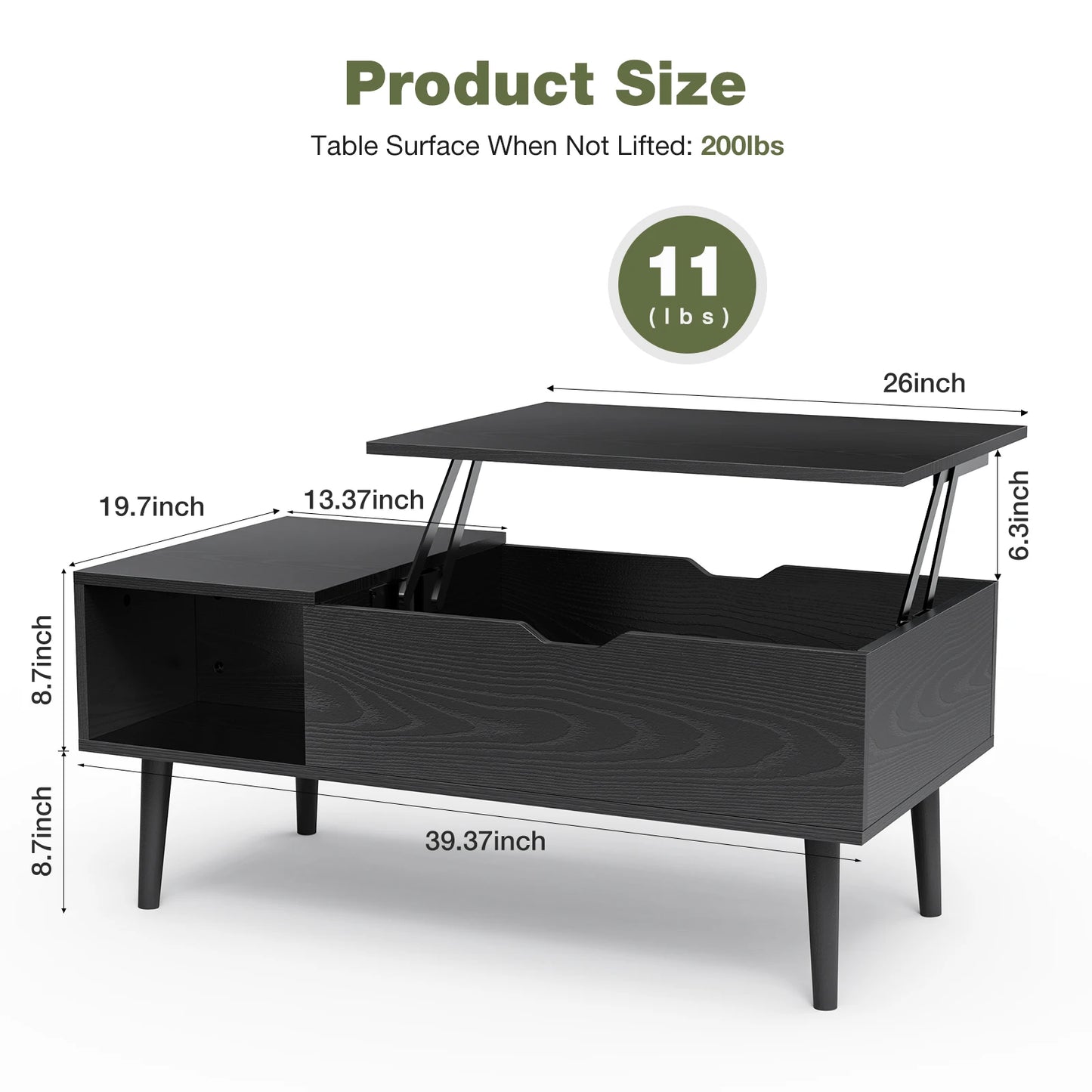 Lift Top Coffee Table Desk Adjustable