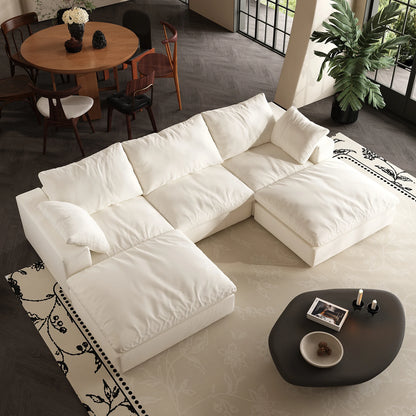 Oversized Modular Cloud Sectional Sofa with Ottoman