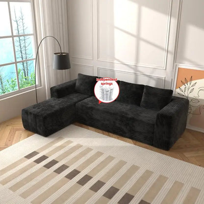 L-Shaped Cloud Deep Seat Sectional Sofa
