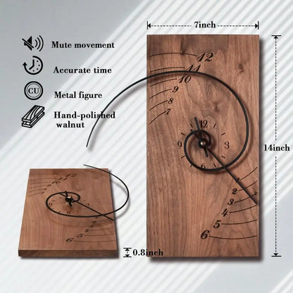 Walnut Fibonacci Wall Clock