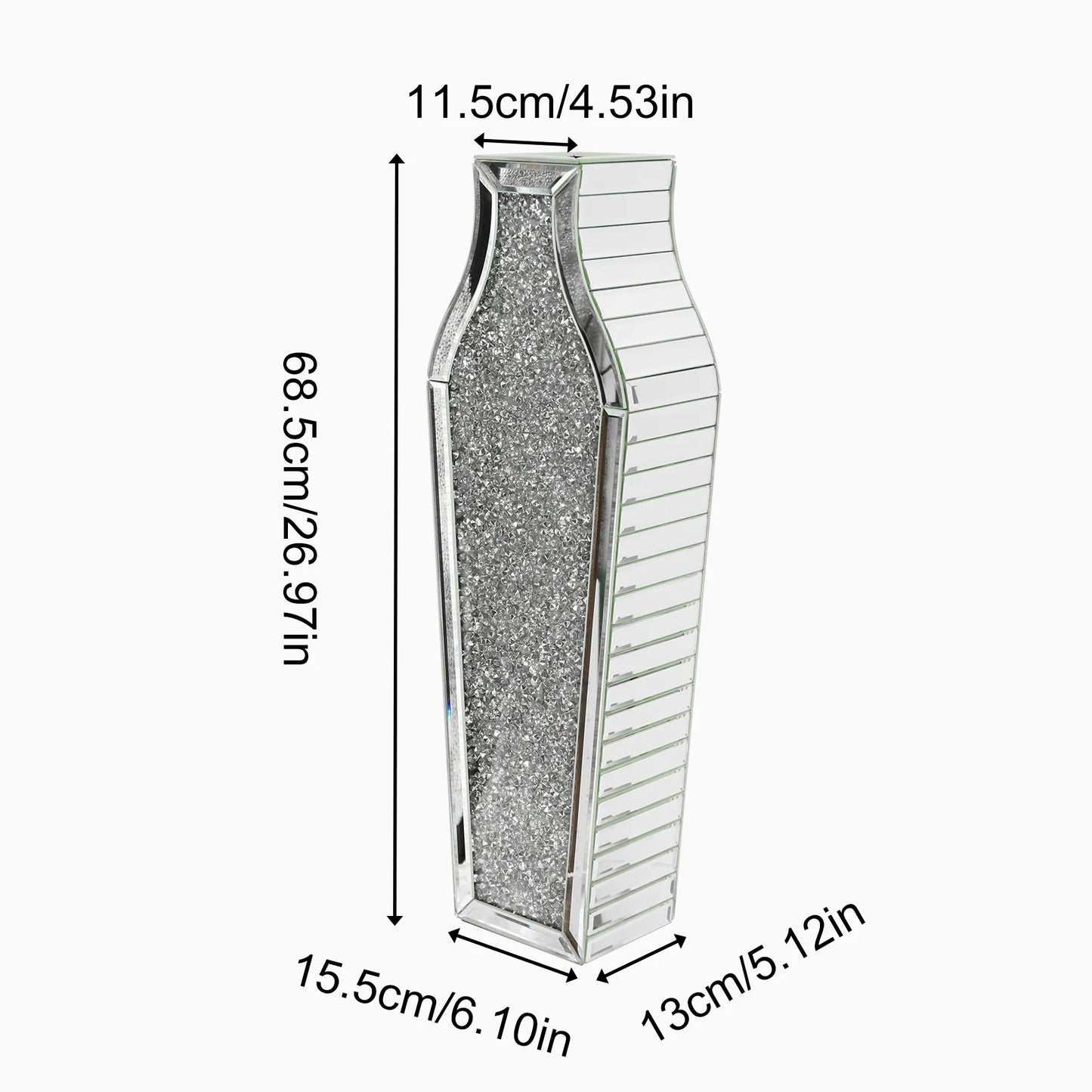 Luxury Crushed Diamond Floor Vase