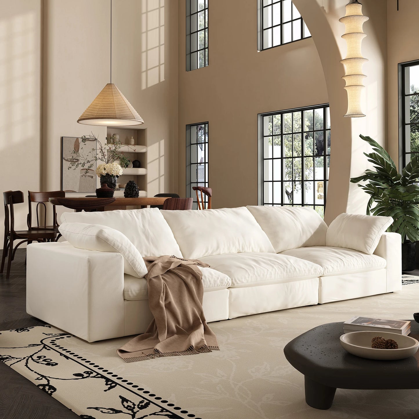 Oversized Modular Cloud Sectional Sofa with Ottoman