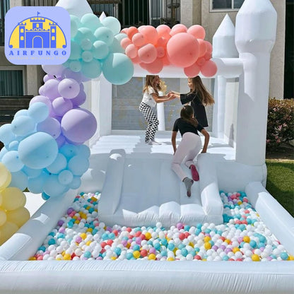 Kids Inflatable Bounce House with Slide and Ball Pit