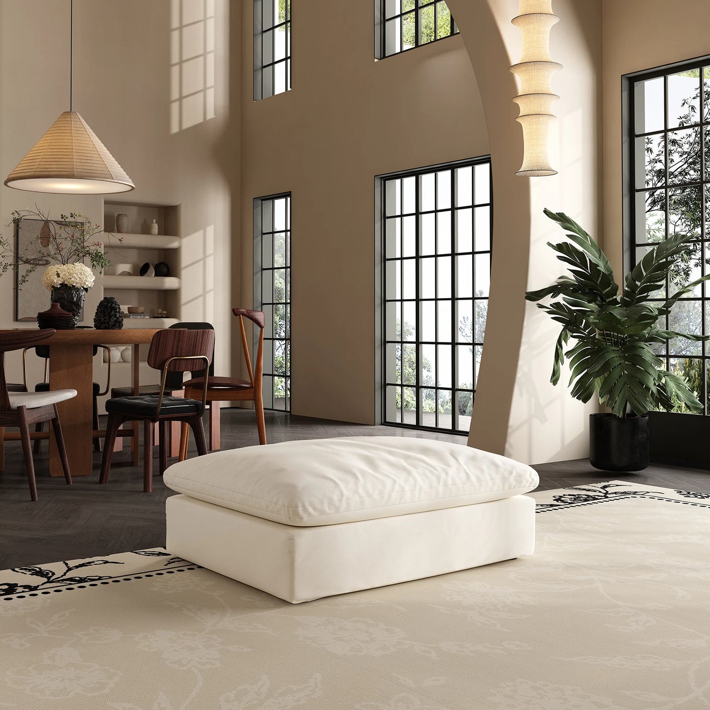 Oversized Modular Cloud Sectional Sofa with Ottoman