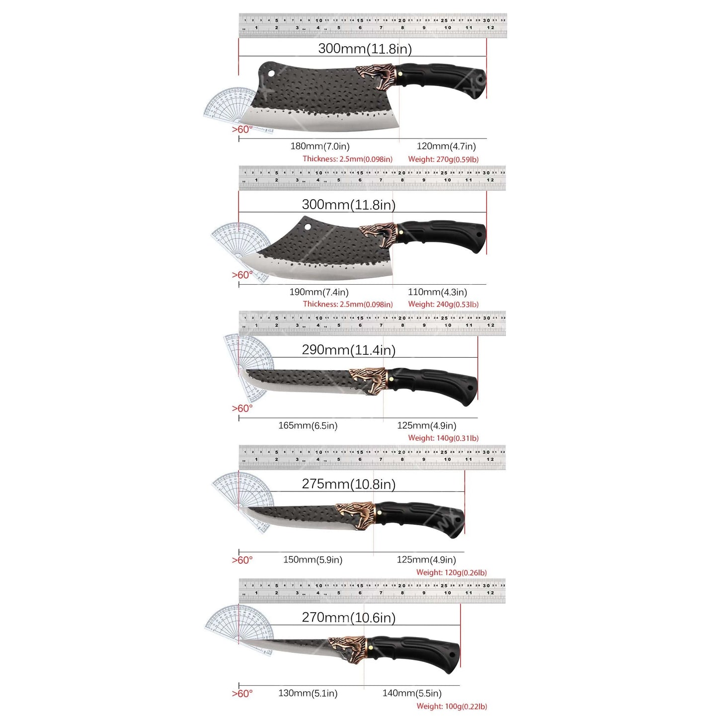 Valence 8 Piece Professional Chef Knife Set