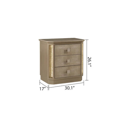 Queen 5PC Bedroom set Made with Wood in Gold