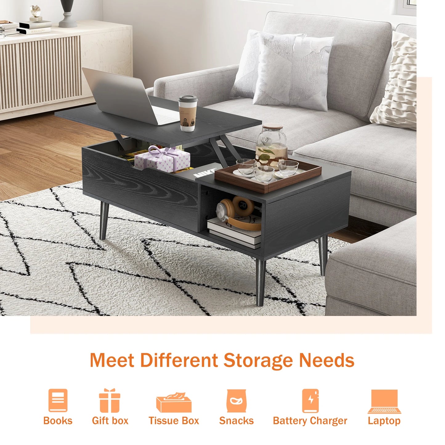 Lift Top Coffee Table Desk Adjustable