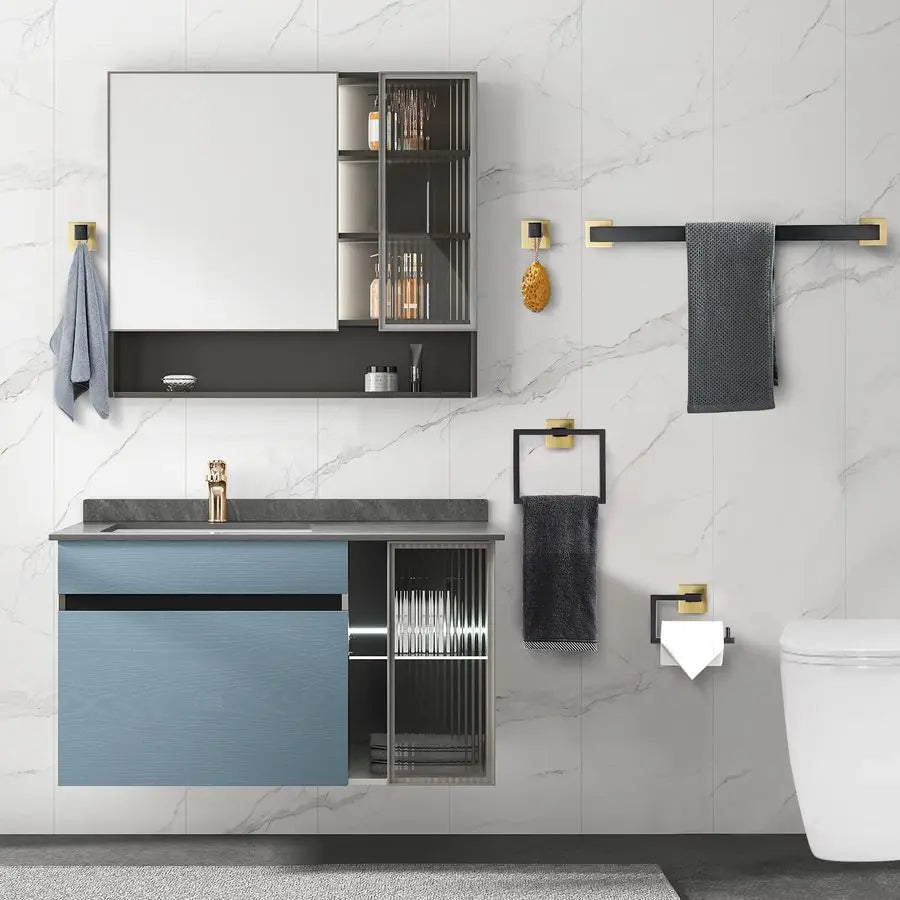 Luxury Black Gold Bathroom Hardware Set