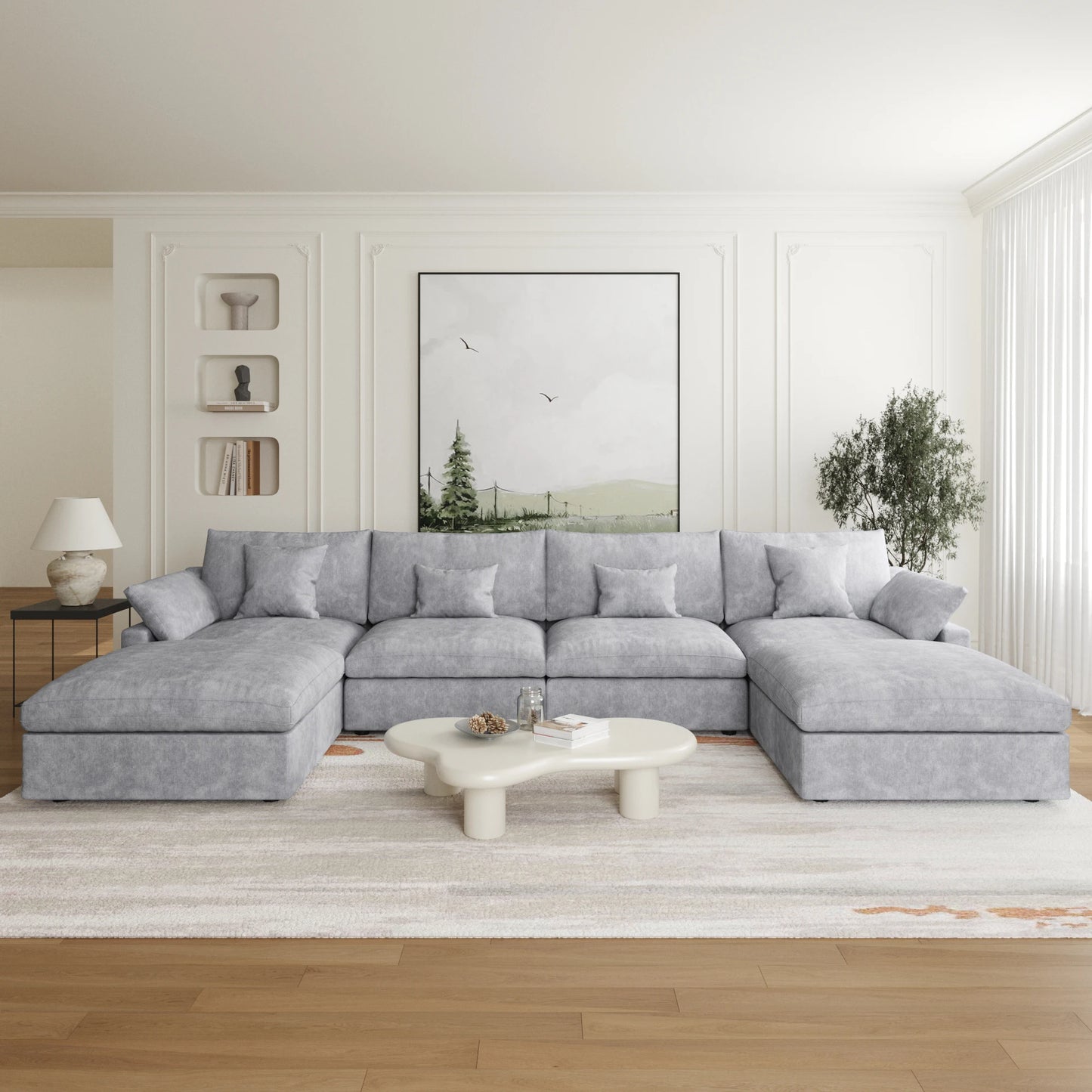 Modular Down Cloud U-Shaped Sectional Sofa