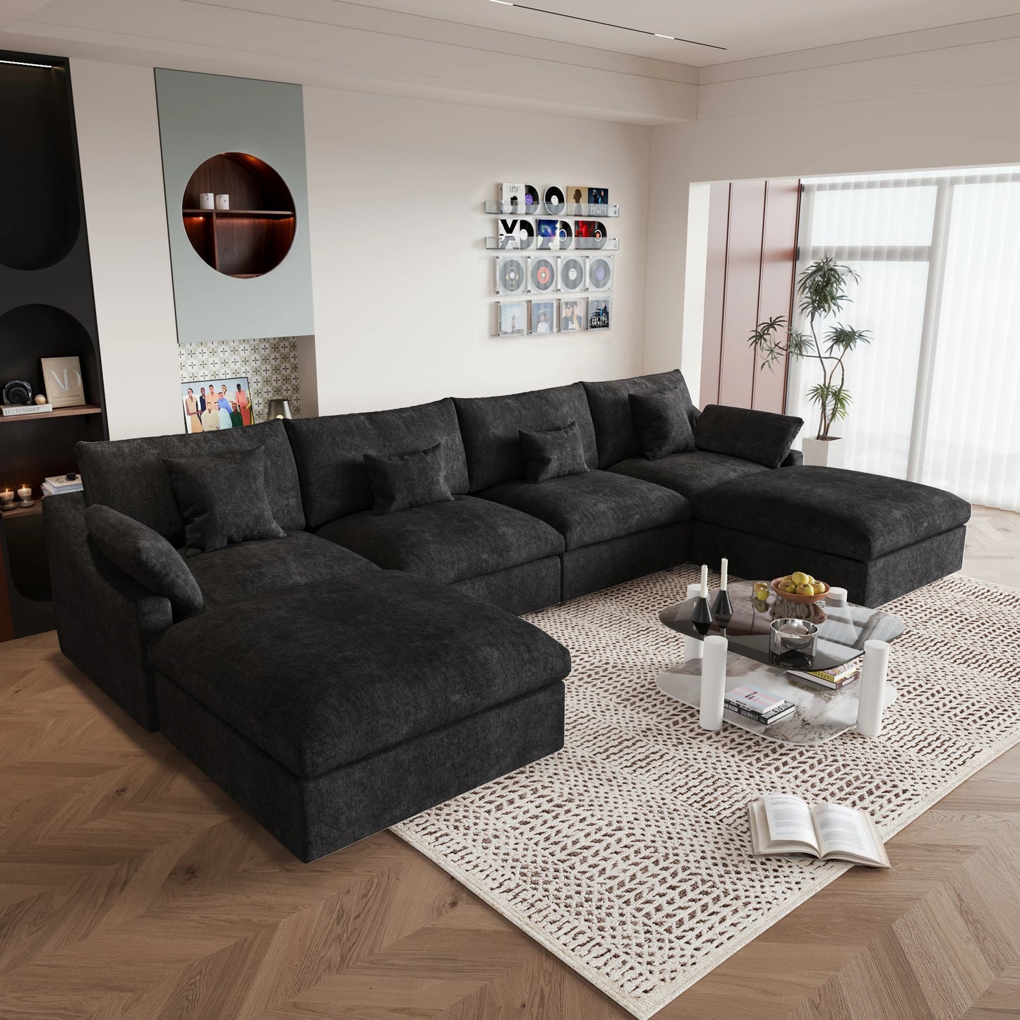 Modular Down Cloud U-Shaped Sectional Sofa