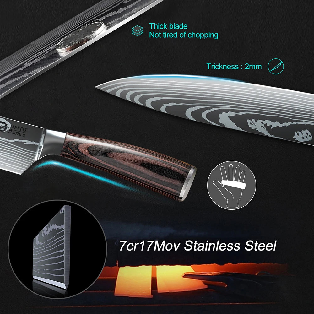 Obsidian Professional Stainless Steel Knife Set with Case