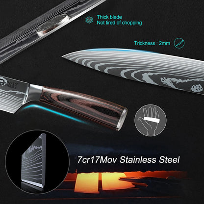 Obsidian Professional Stainless Steel Knife Set with Case