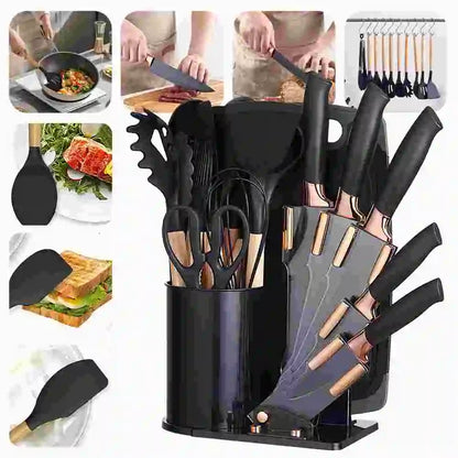 Modern Silicone Cooking Utensil Set with Holder