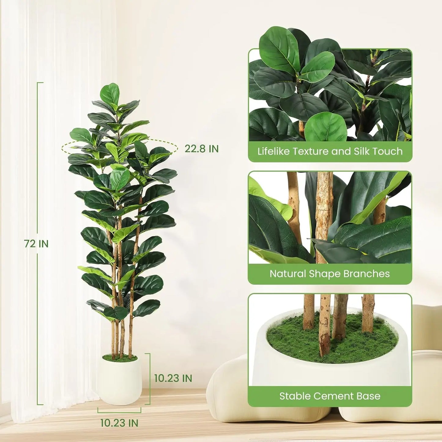Artificial Fiddle Leaf Fig Floor Tree