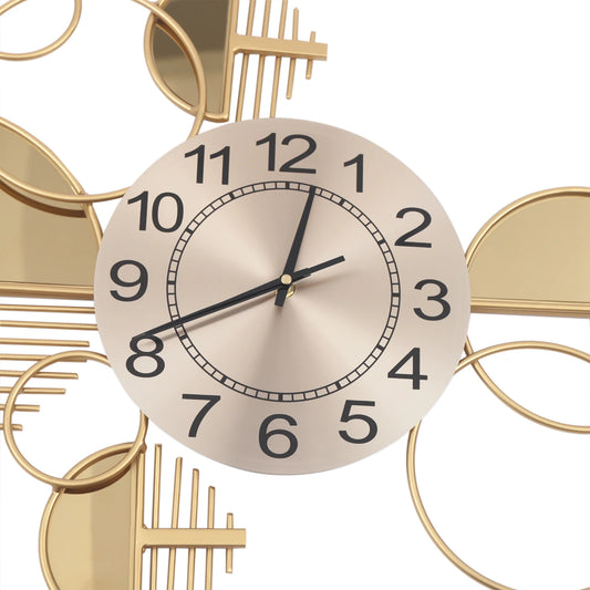 Modern Minimalist Gold Metal Wall Clock for Living Room