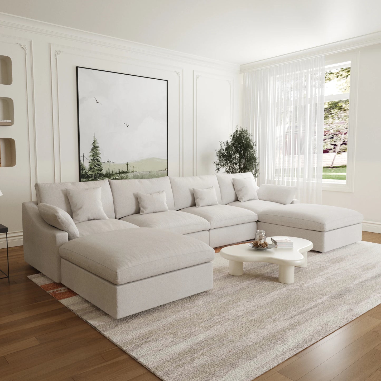 Modular Down Cloud U-Shaped Sectional Sofa