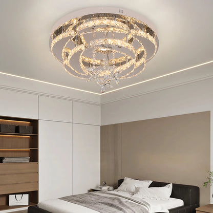 Luxury K9 Crystal Flush Mount Ceiling Chandelier