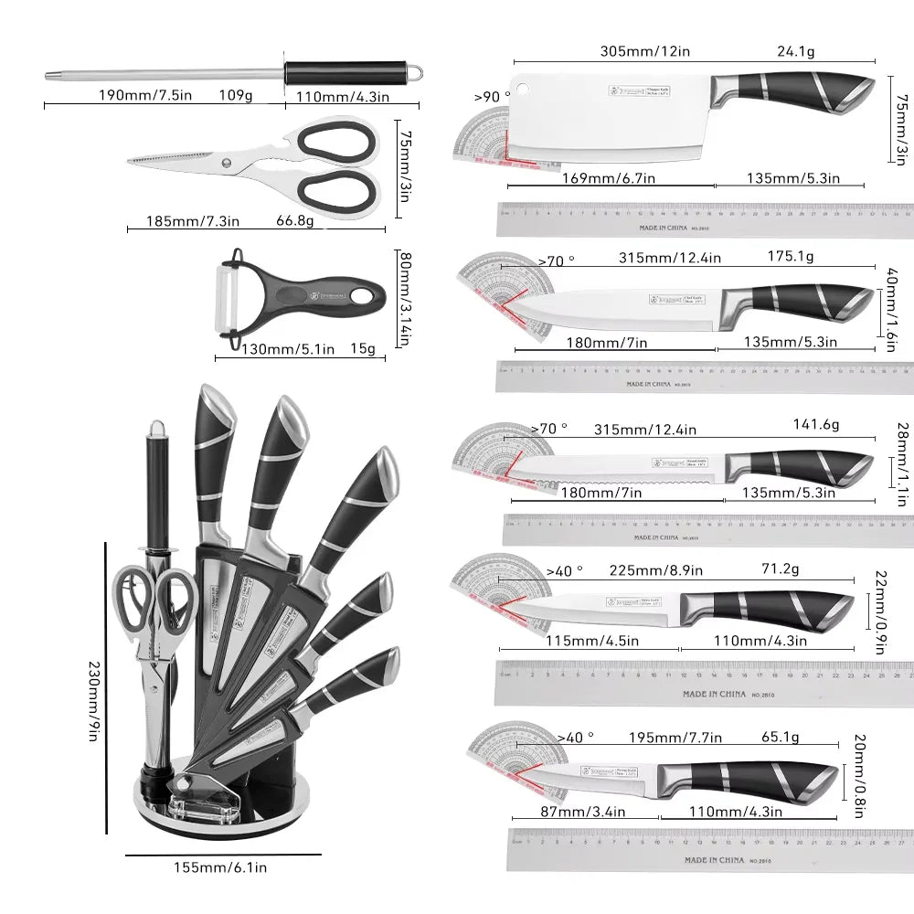 Nonstick Stainless-Steel Kitchen Knife Set