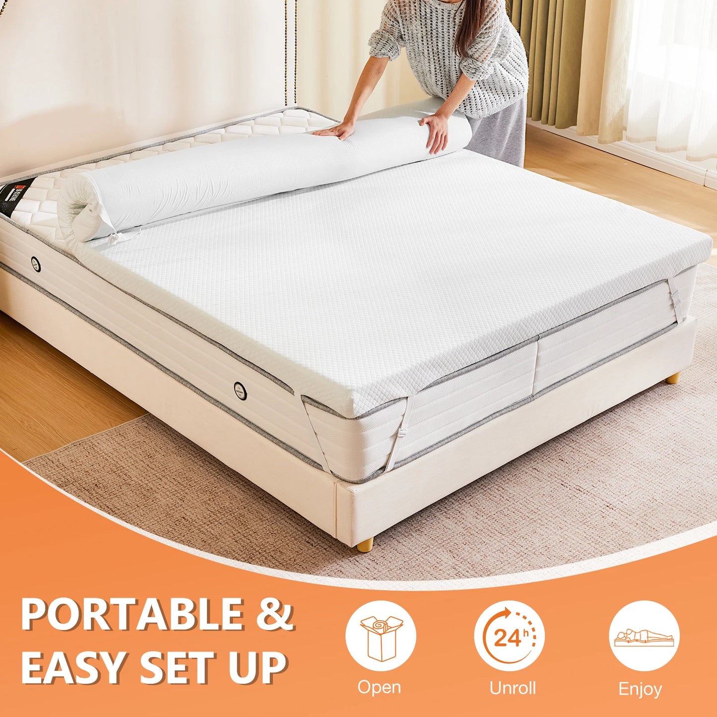 3 Inch Gel Infused Memory Foam Mattress Topper