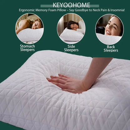 Cooling Adjustable Memory Foam Pillow Set of Two