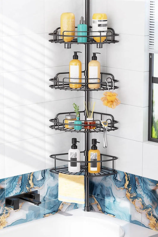 4-Tier Adjustable Shower Caddy with Tension Pole