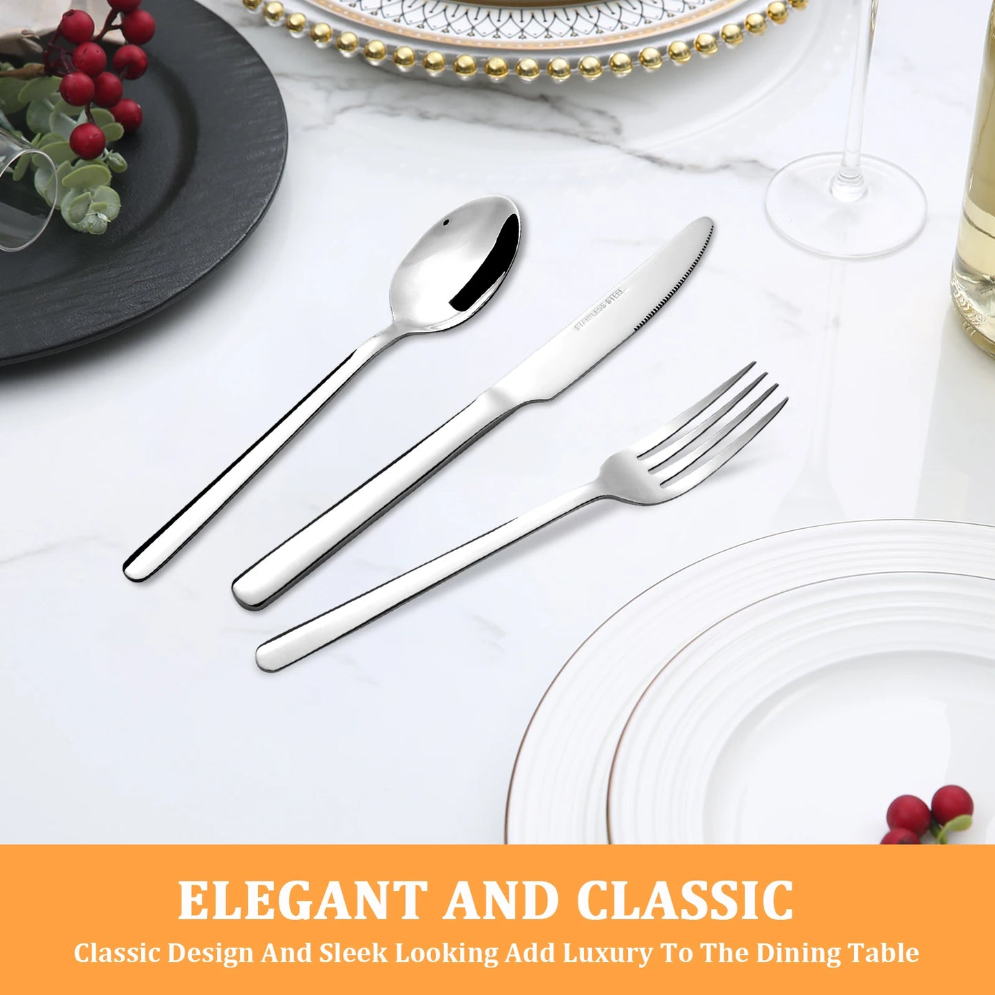 24-Piece Stainless Steel Flatware Set for Six