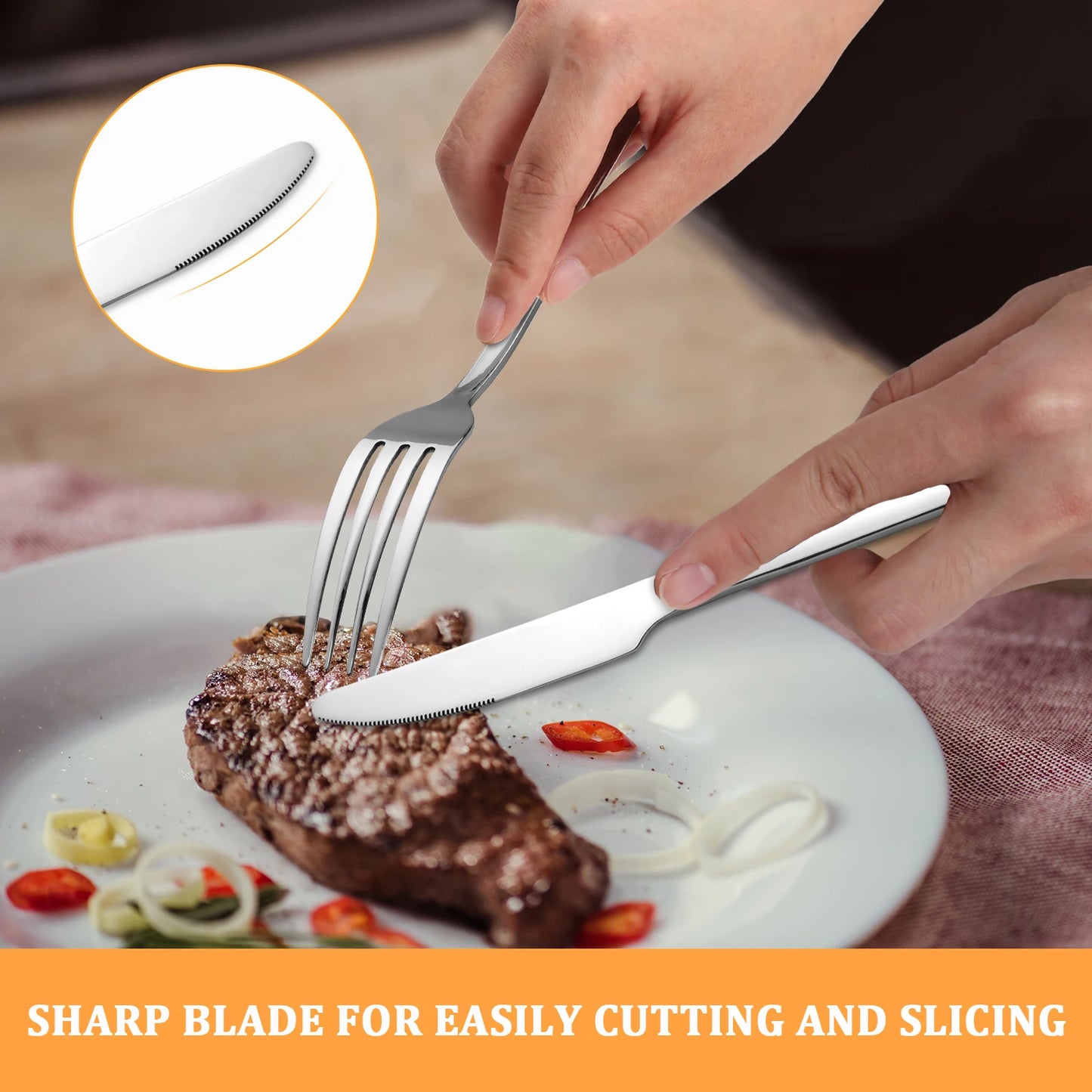 24-Piece Stainless Steel Flatware Set for Six