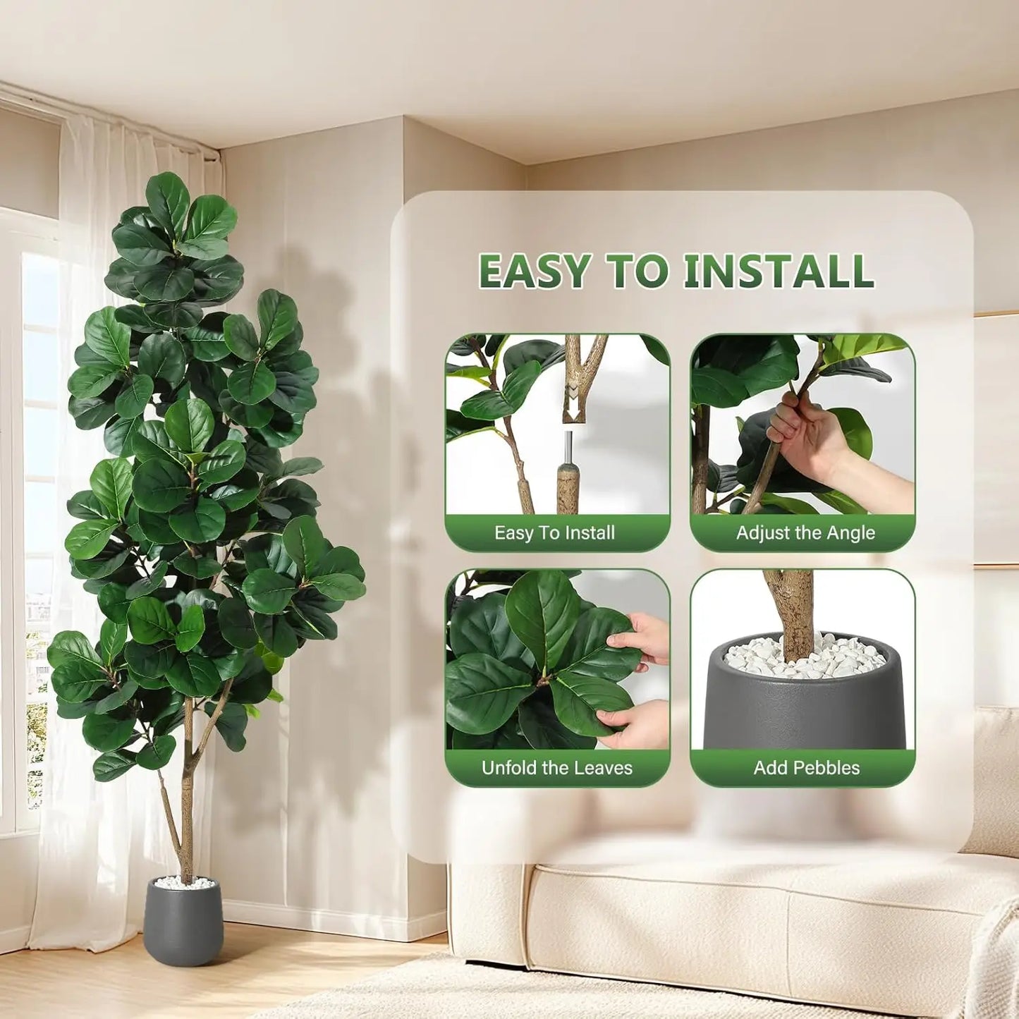 Artificial Fiddle Leaf Fig Floor Tree