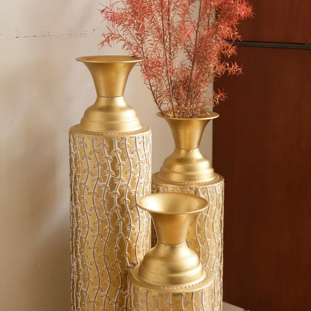 Metal Floor Vase Set of 3