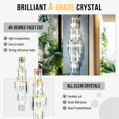 Modern Crystal Wall Sconce Light Fixture