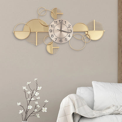 Modern Minimalist Gold Metal Wall Clock for Living Room