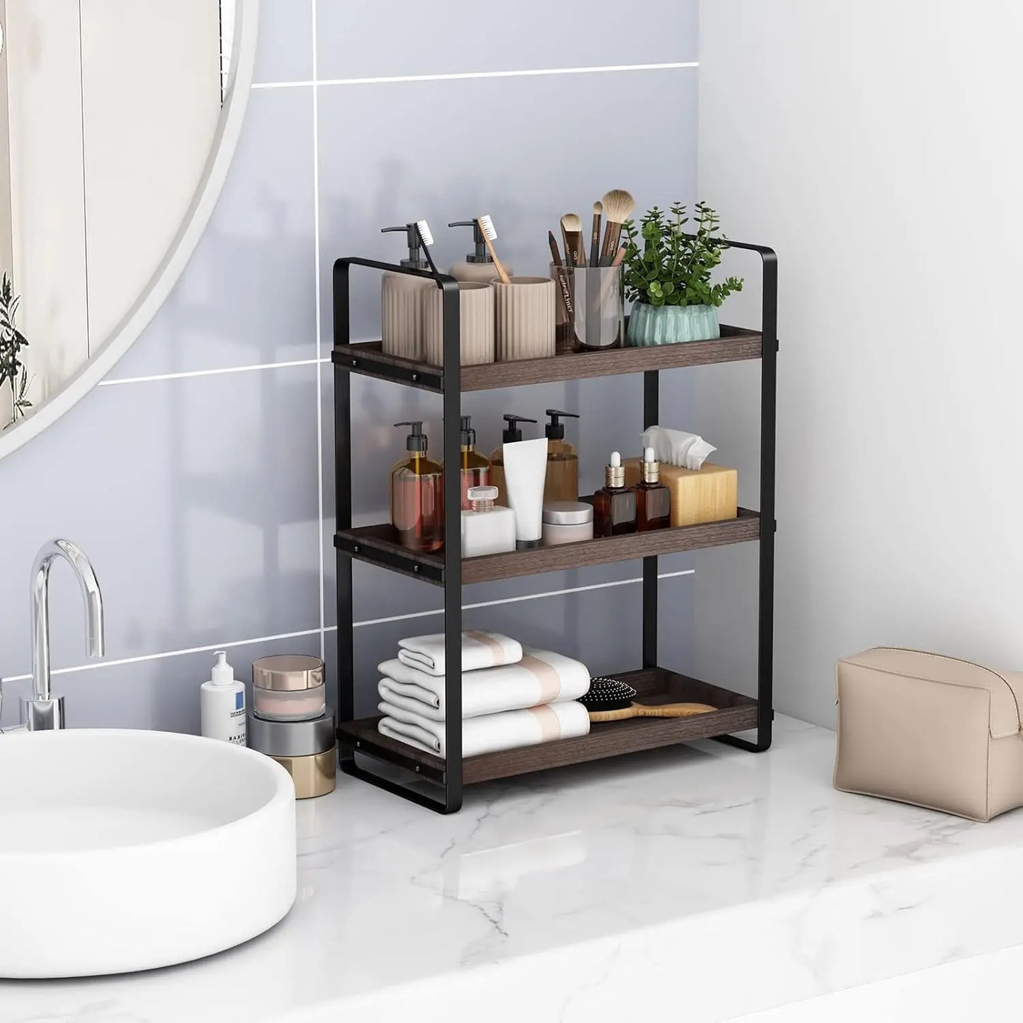 3-Tier Countertop Organizer Shelf for Bathroom Storage