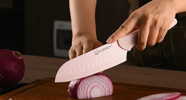 Aurora Pink Titanium Kitchen Knife Block Set