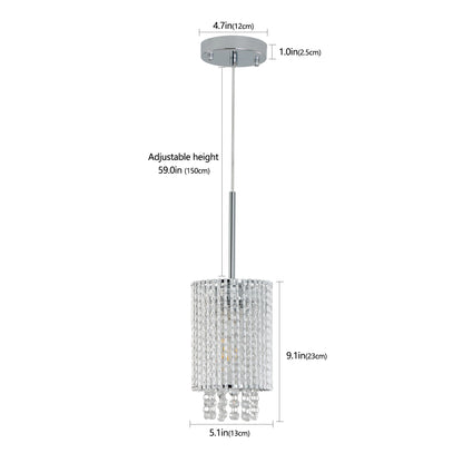 Modern Crystal Pendant Light 3-Pack Adjustable Ceiling Fixture