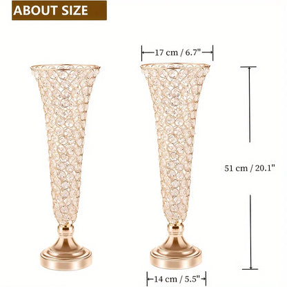 Crystal Table Vases -Set of 2 (20" Tall)