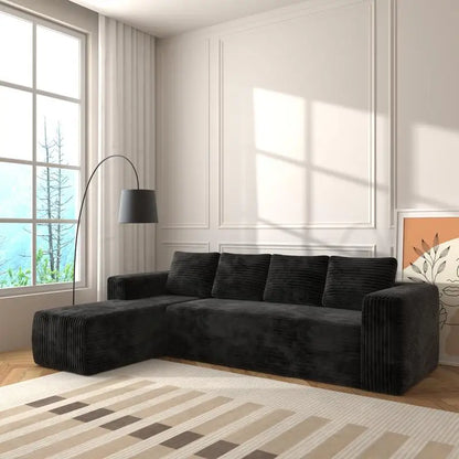 L-Shaped Cloud Deep Seat Sectional Sofa