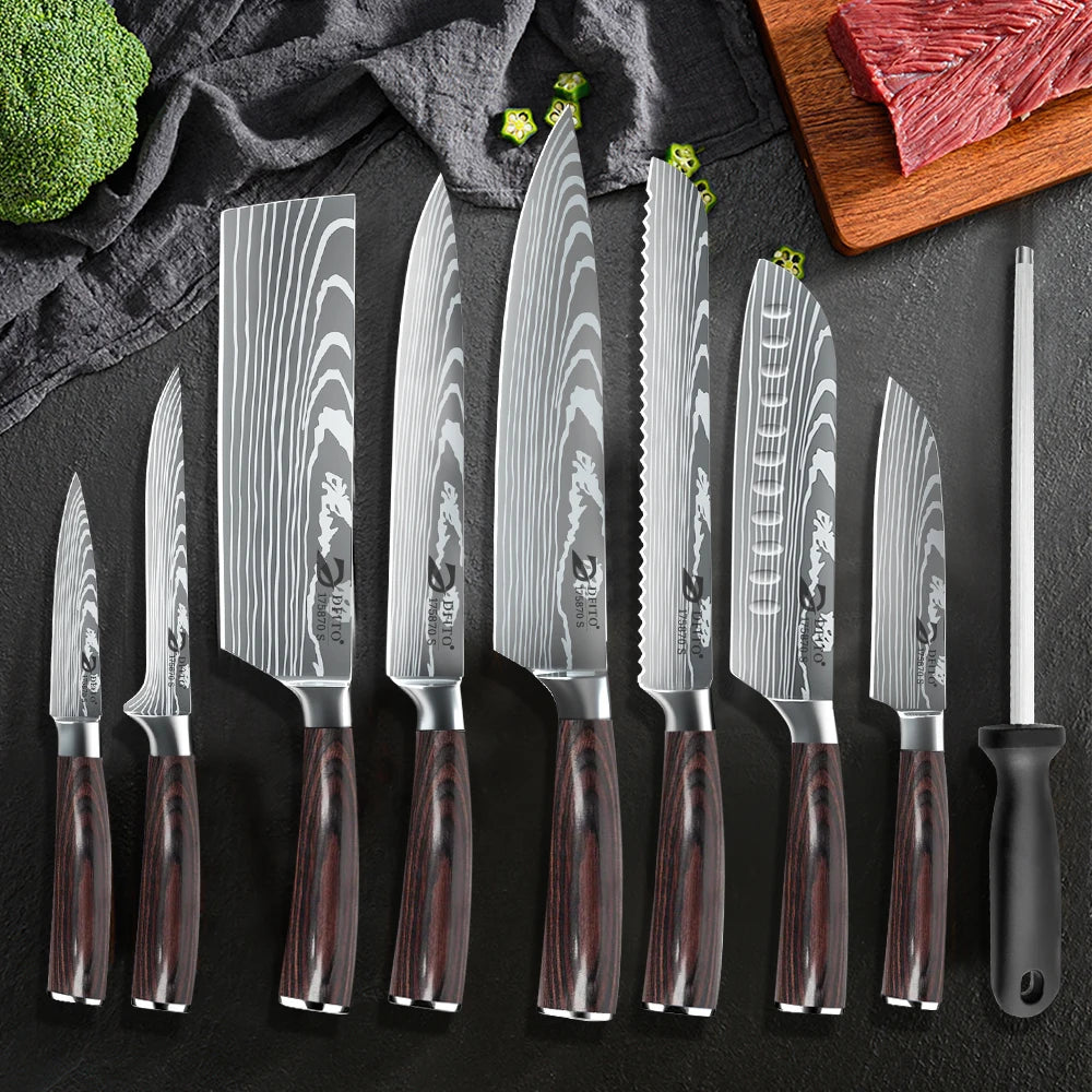 Obsidian Professional Stainless Steel Knife Set with Case