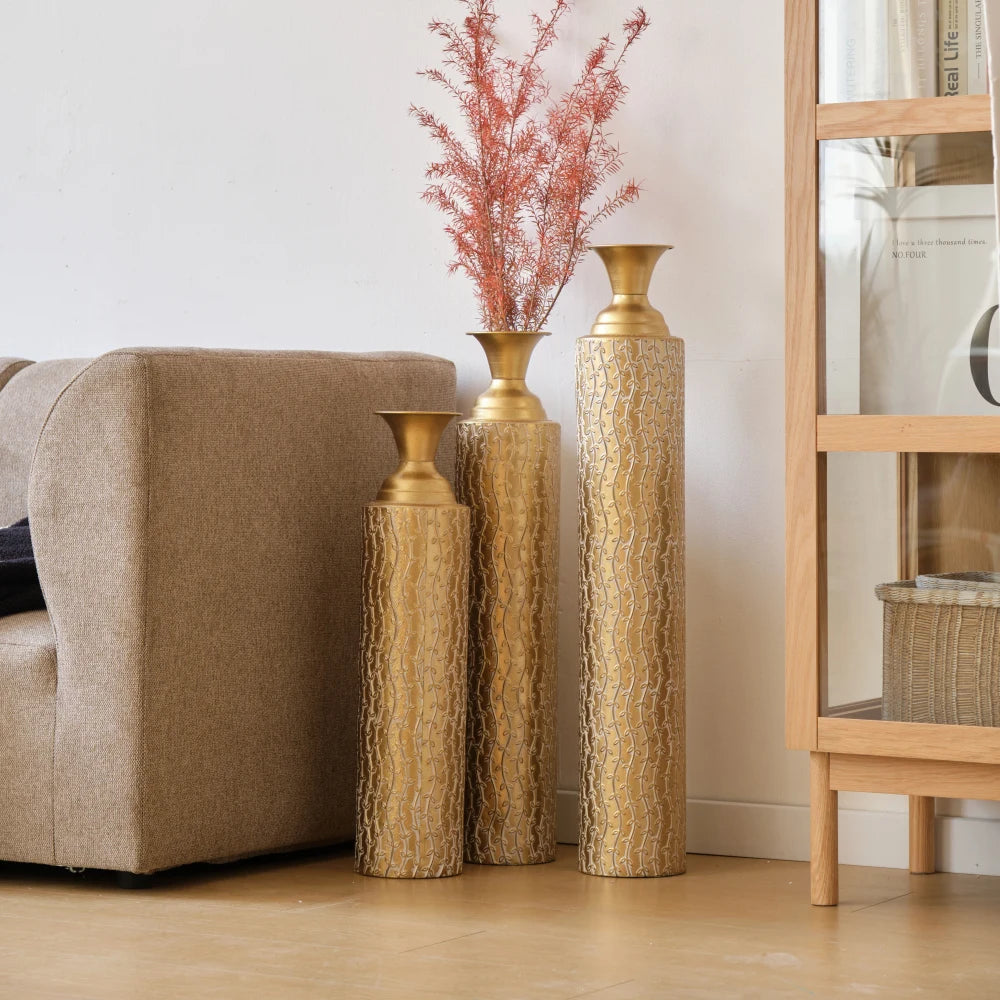 Metal Floor Vase Set of 3