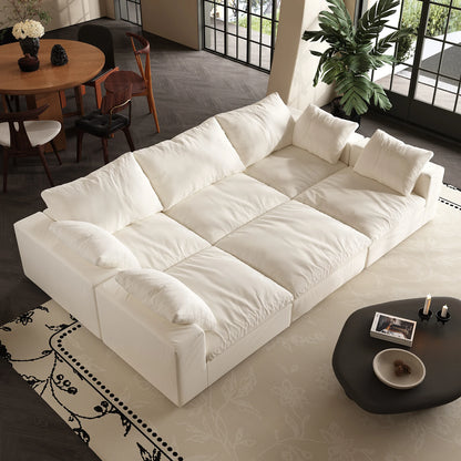 Oversized Modular Cloud Sectional Sofa with Ottoman